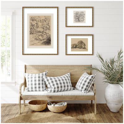 Sketches of Nature by Fry, Becker & Bosboom 3 Piece Framed Wall Art Print Set by Nostalgia Prints