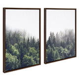 Sylvie Lush Green Forest on a Foggy Day Framed Canvas Set by The