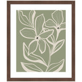 Framed wall art print titled Delicate Flowers with Veins by Nikita Jariwala showing detailed botanical illustration of flowers with visible veins