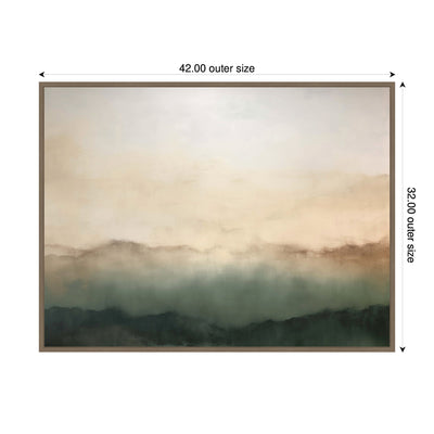 Sylvie Green Mountain Abstract I Horizontal Framed Canvas by Amy Lighthall