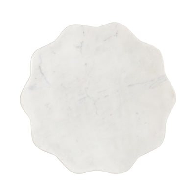 Sanzo Scalloped Marble and Metal Table