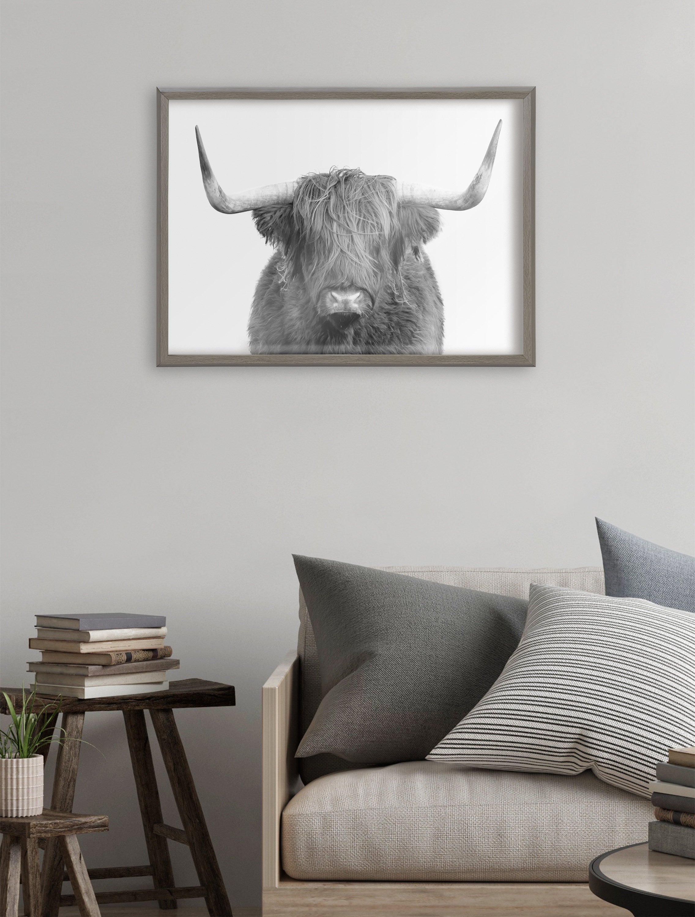 Blake Highland Cow Portrait Framed Printed Art by Amy Peterson Art Studio