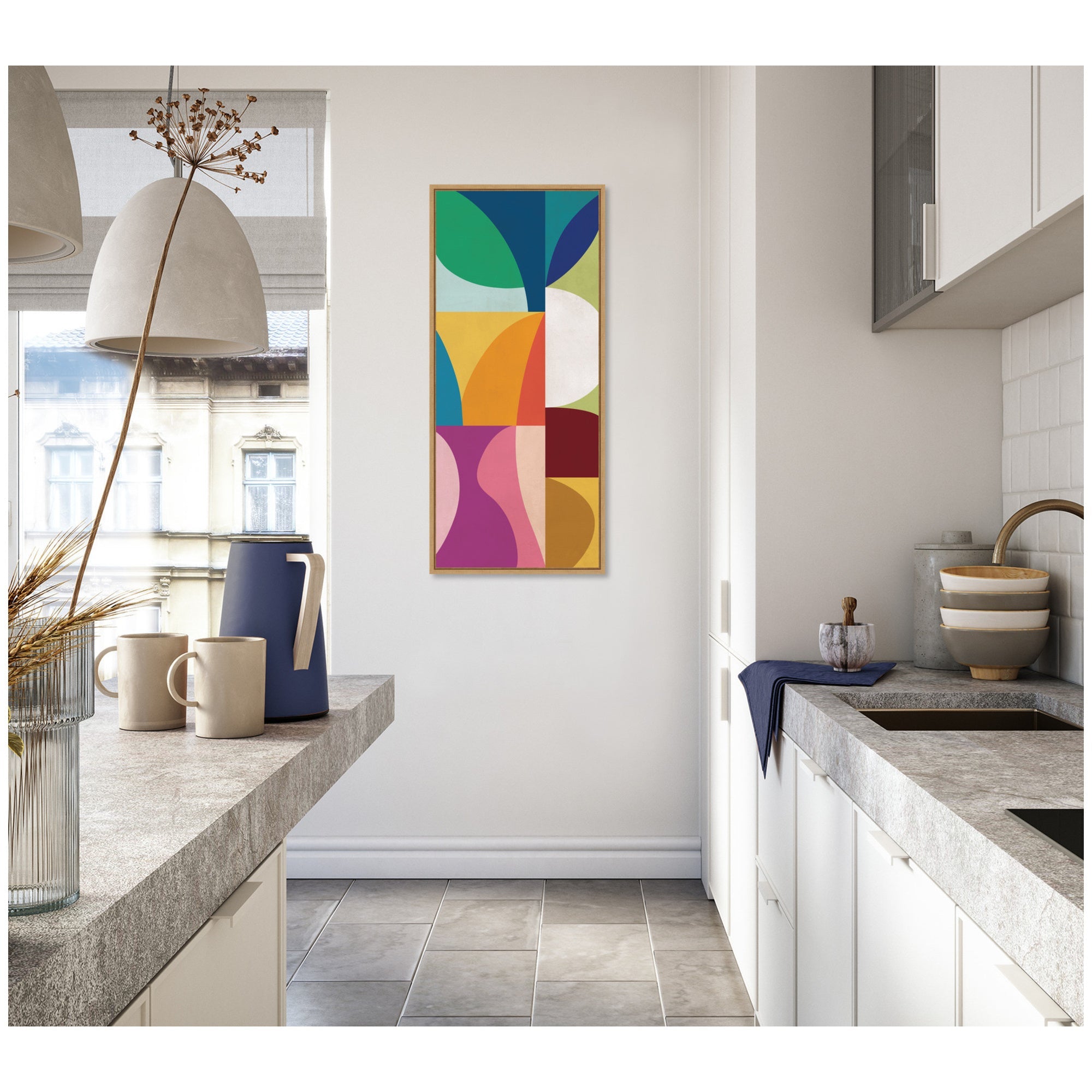 Abstract 01 Panel 1 by Rachel Lee Framed Canvas Wall Art Print