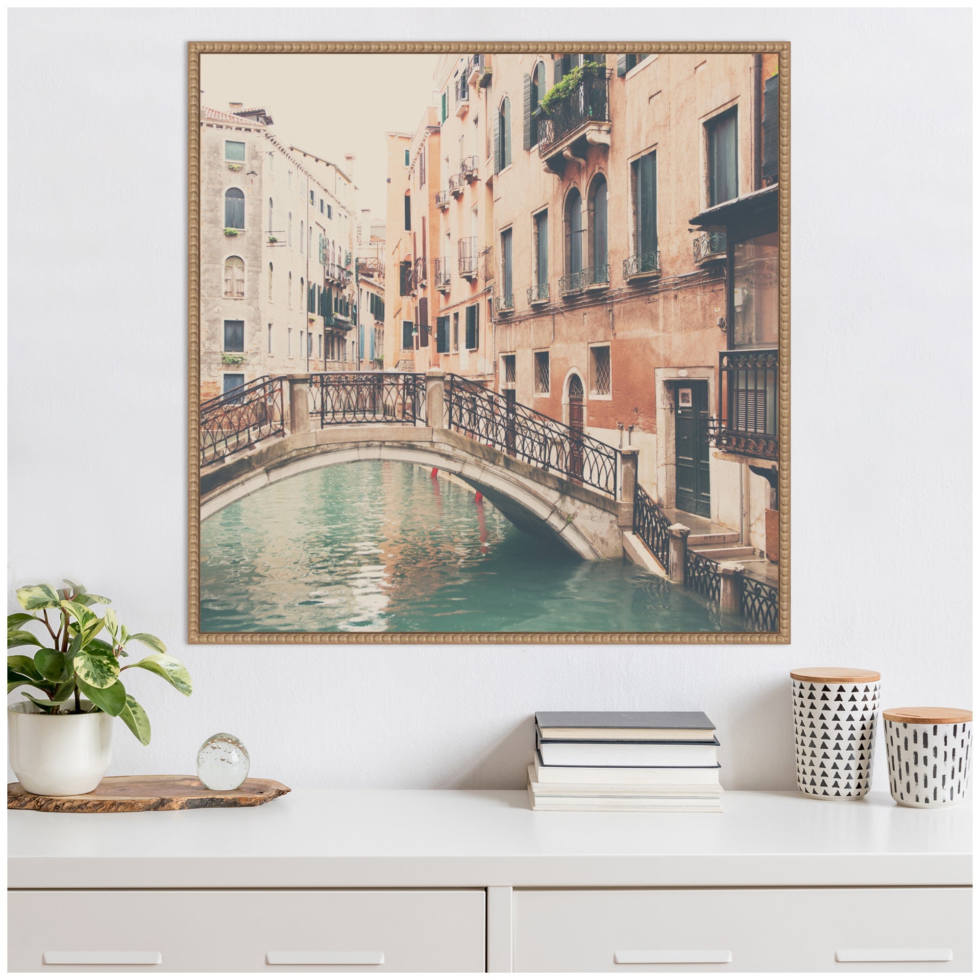 Sylvie Wandering The Streets of Venice Framed Canvas by Laura Evans