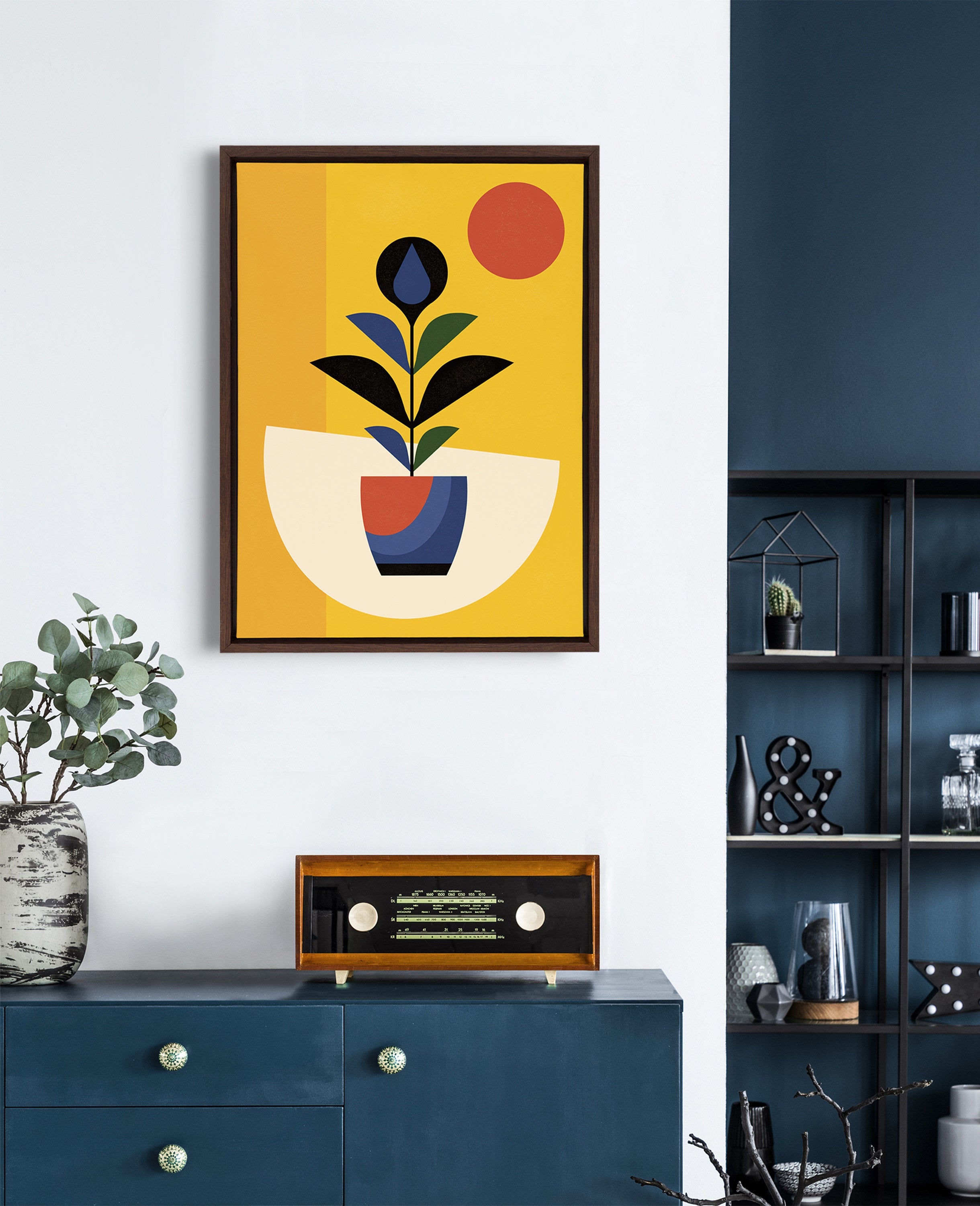 Sylvie Abstract Plant Framed Canvas by kateandlaurel - product image 7 for Resin Society
