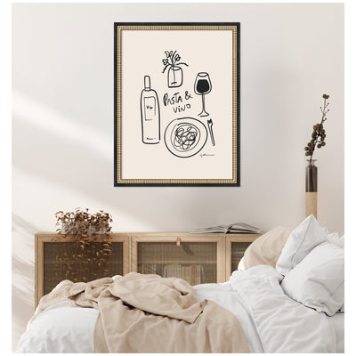 Pasta and Vino by Gabrielly Guedes Framed Wall Art Print