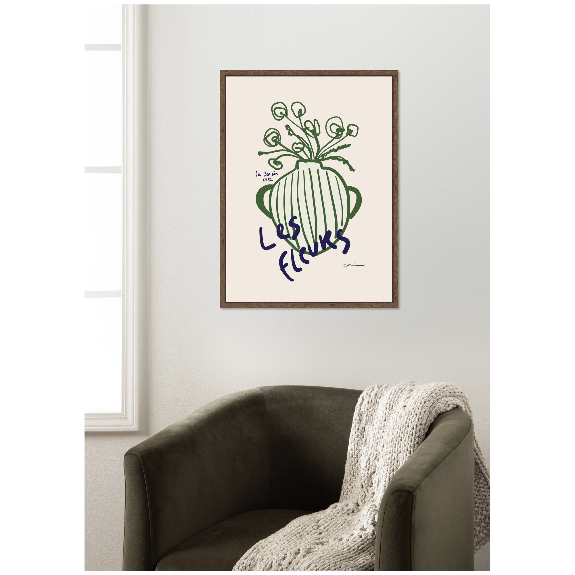 Le Jardin by Gabrielly Guedes Framed Canvas Wall Art Print