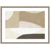 Abstract Neutral framed wall art print by Gabrielly Guedes featuring neutral-toned abstract shapes in designer moulding