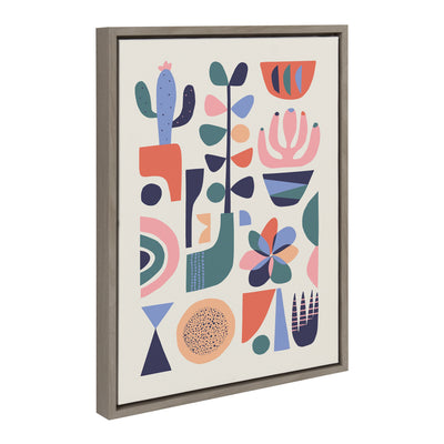 Sylvie Mid Century Succulents Framed Canvas by kateandlaurel - product image 20 for Resin Society