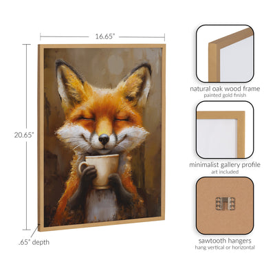Gallery Happy Fox Traditional Coffee Tea Cup Print by The Creative Bunch Studio