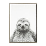 Sylvie Sloth Framed Canvas by Simon Te Tai