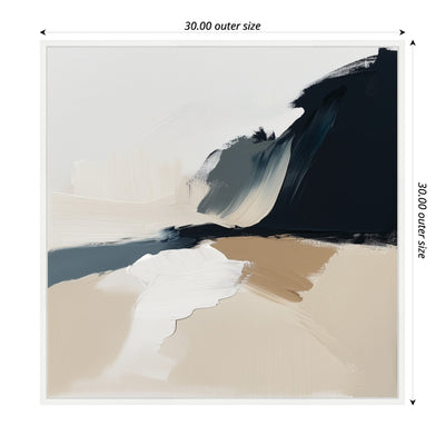 Sylvie Coastal Sand Modern Abstract Landscape II Framed Canvas