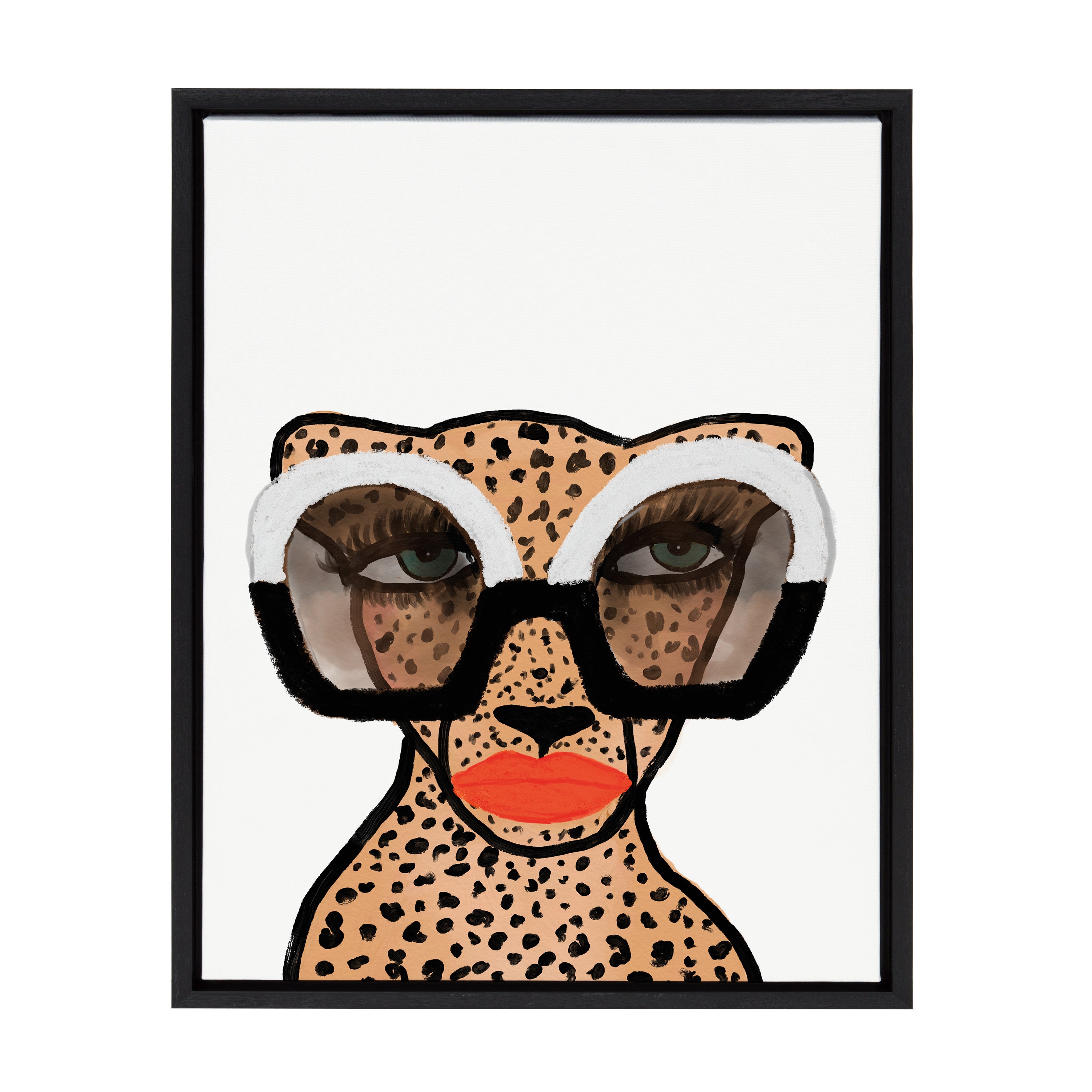 Sylvie Cheetah 4 Framed Canvas by Kendra Dandy of Bouffants and Broken Hearts
