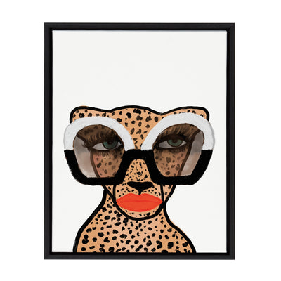 Sylvie Cheetah 4 Framed Canvas by Kendra Dandy of Bouffants and Broken Hearts