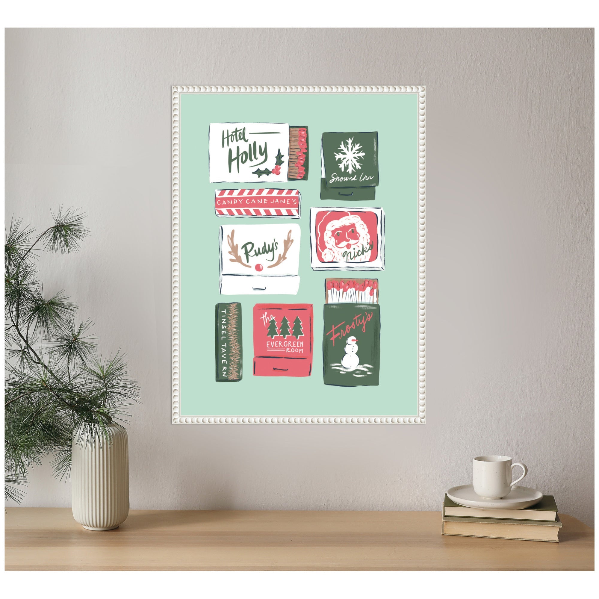 Sylvie Beaded Holiday Matchbooks Framed Canvas by Krissy Mast