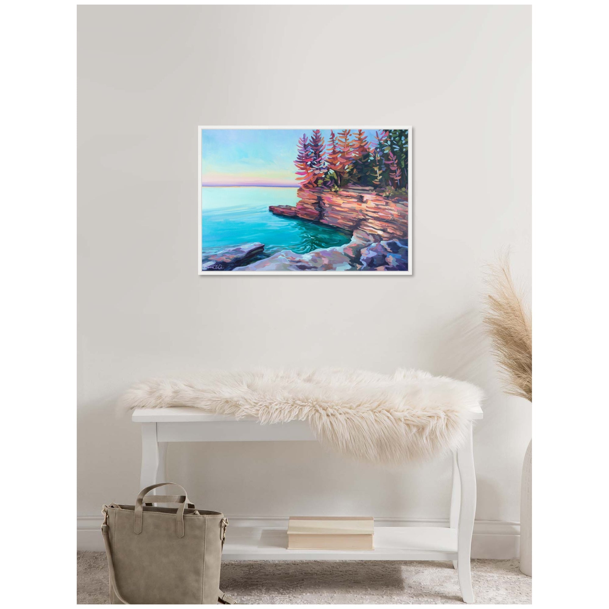 Sylvie Cave Point at Sunrise Framed Canvas by Rachel Christopoulos
