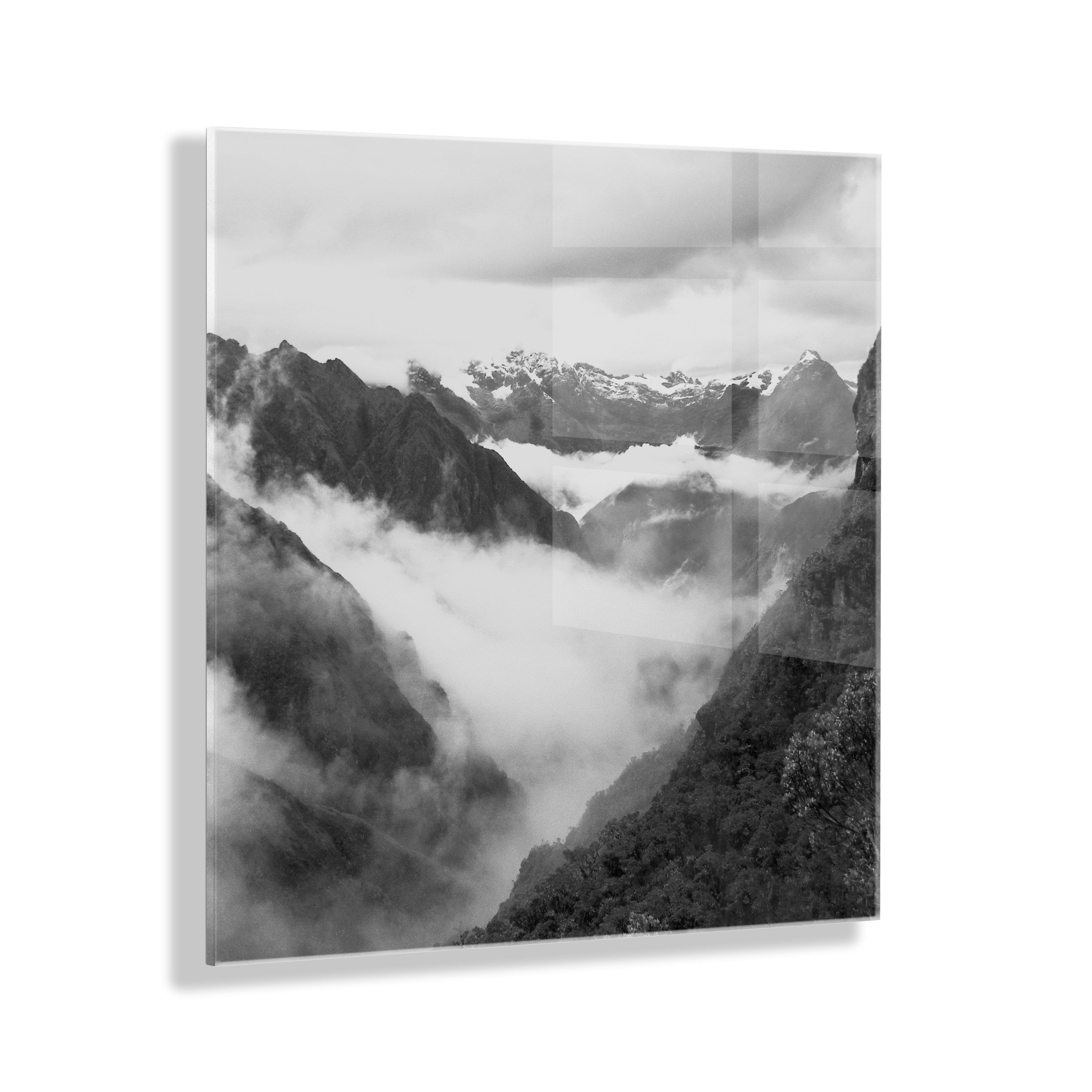 Inca Trail Floating Acrylic Art by Pete Olsen showing a vibrant, layered landscape design printed on clear acrylic with floating effect.