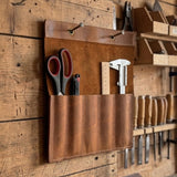 Handmade 5 Pocket Leather Chisel Roll made from genuine Crazy Horse leather by Sharky Forged Steel Tools