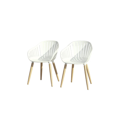 Leyland Table and Nassau White Armchairs Dining Set by LifestyleGarden US - product image 10 for Resin Society