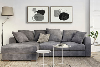 Sylvie 863 Abstract Rocks and 864 On The Rocks Framed Canvas Set by kateandlaurel - product image 19 for Resin Society