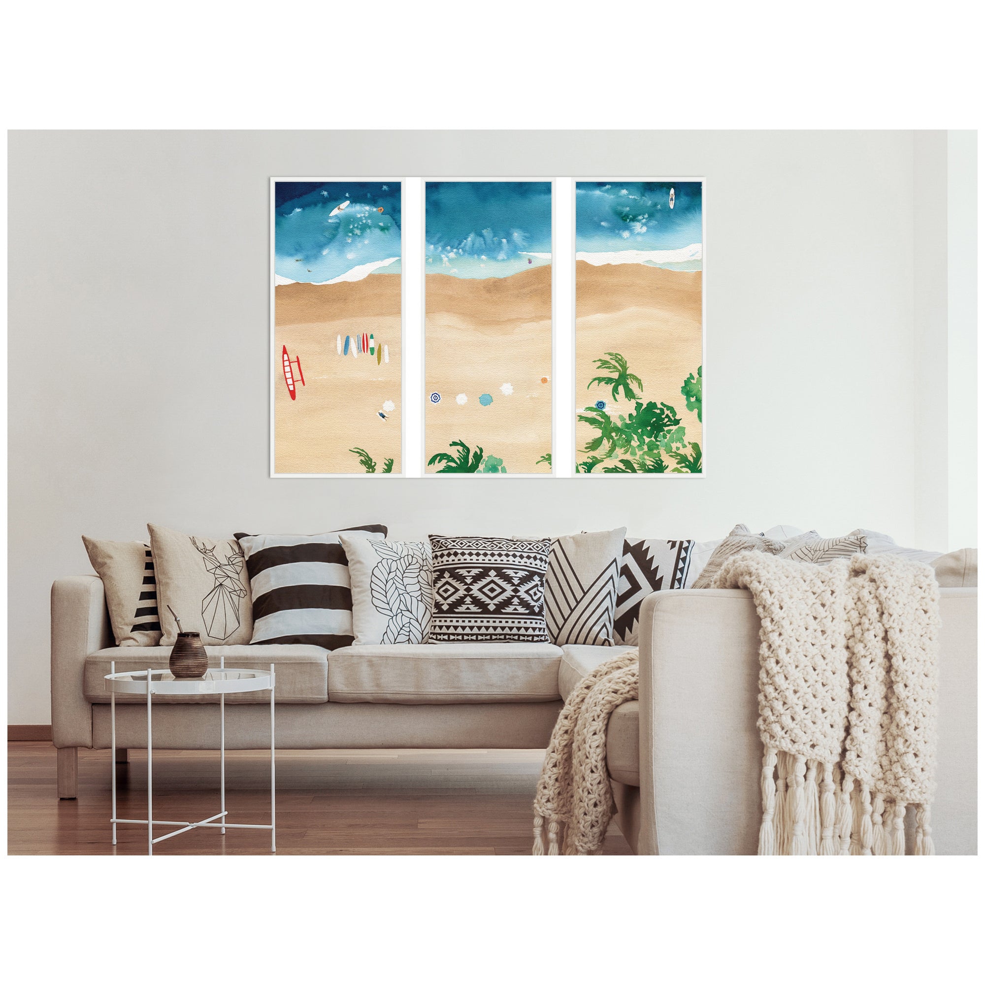 A Day of Play Vibrant 3 Piece Framed Canvas Wall Art Set by Janet Meinke Lau