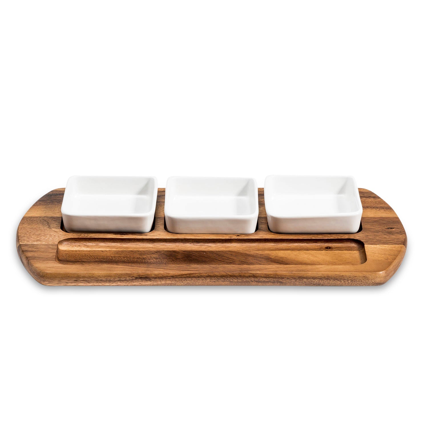 Charcuterie / Serving Tray w/ 3 Square Ceramic Bowls by Kalmar Home - product image 2 for Resin Society