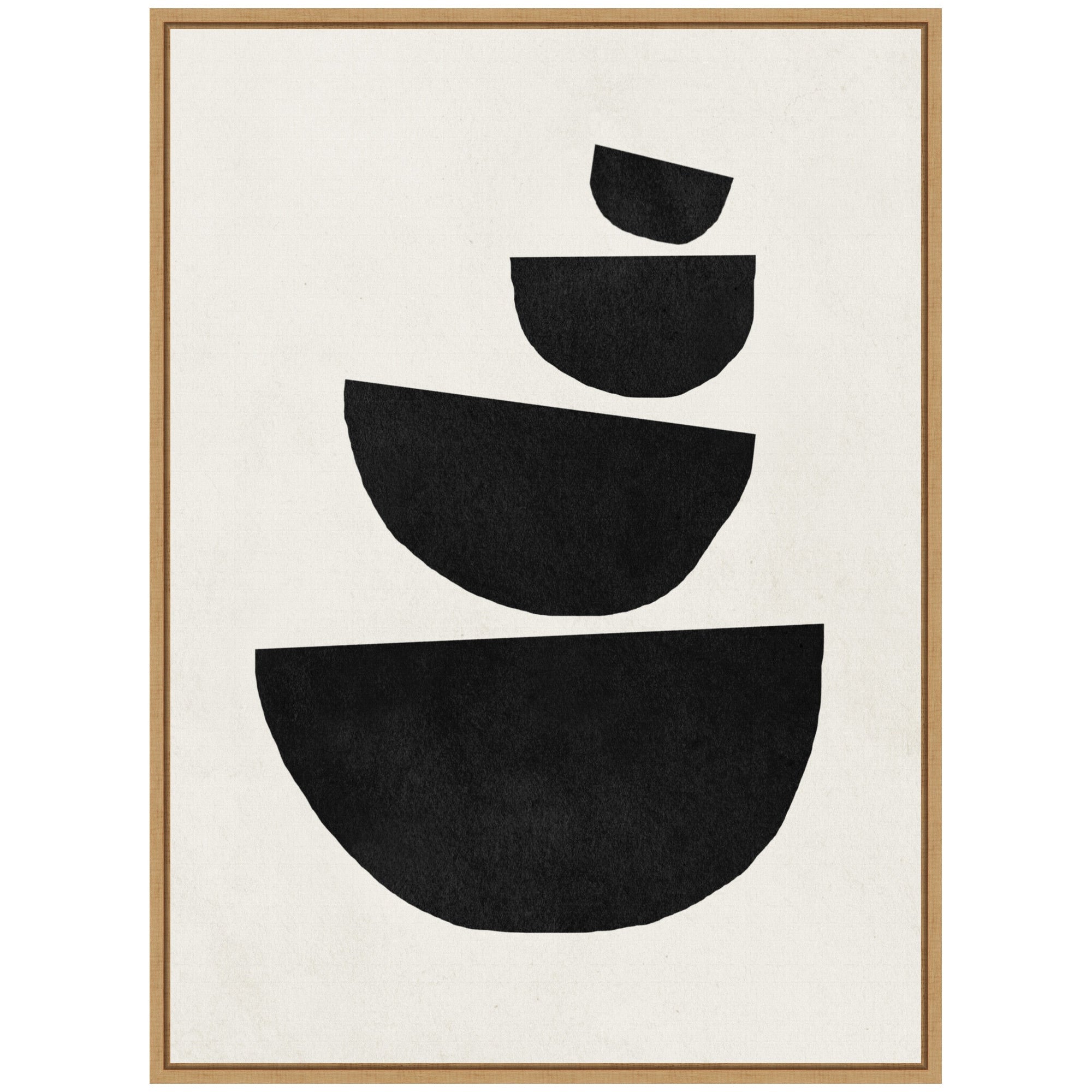 Sylvie Black Geometric Abstract 1 Framed Canvas by July Art Prints