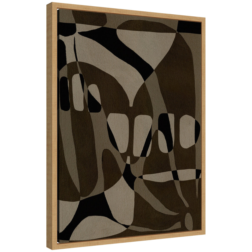 Sylvie Contour 1 framed gallery-wrapped canvas art in a natural polystyrene floating frame