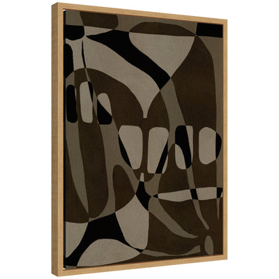 Sylvie Contour 1 framed gallery-wrapped canvas art in a natural polystyrene floating frame