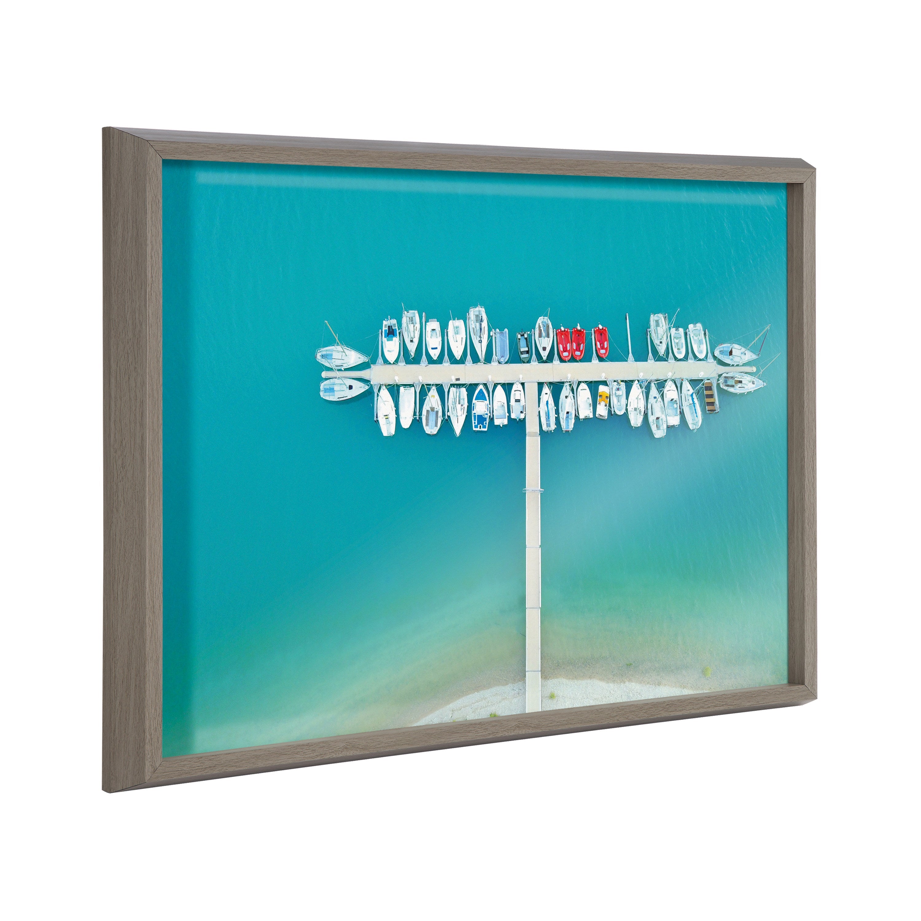 Blake Gorges du Verdon framed printed glass art by Rachel Bolgov depicting coastal scenery in a modern frame