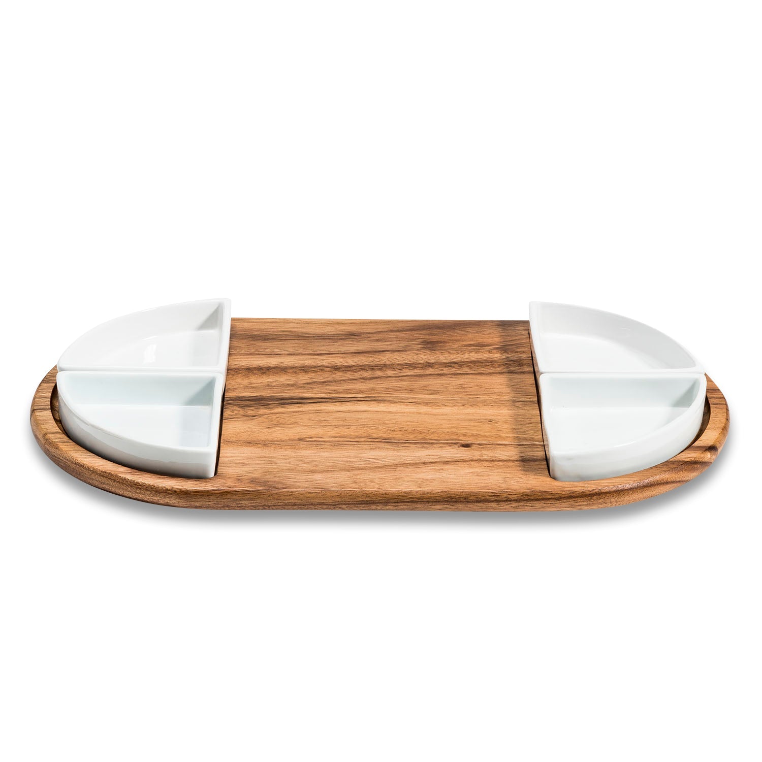 Charcuterie / Serving Tray w/ 4 Triangular Ceramic Bowls by Kalmar Home - product image 2 for Resin Society