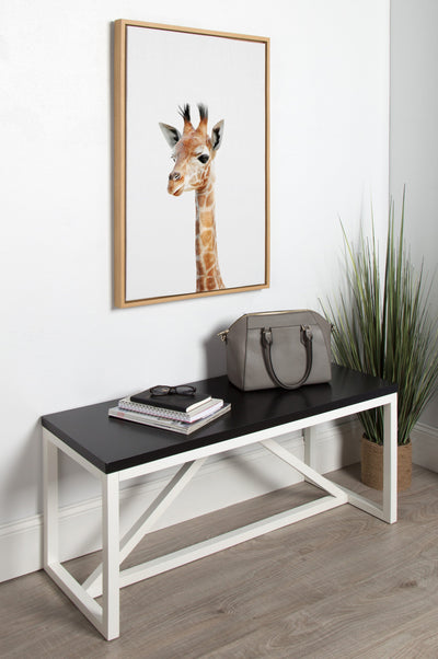 Sylvie Baby Giraffe Framed Canvas by Amy Peterson