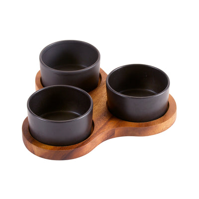 Triangular Serving Set with 3 Ceramic Dishes by Kalmar Home - product image 3 for Resin Society