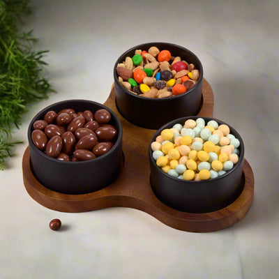 Triangular Serving Set with 3 Ceramic Dishes by Kalmar Home - product image 4 for Resin Society