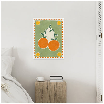 Sylvie Lush Duo 5 Orange Framed Canvas by Shatha Al Dafai