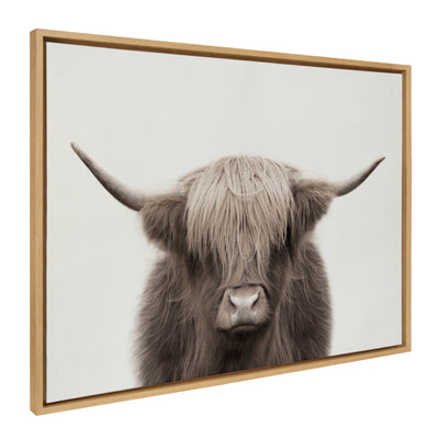 Sylvie Hey Dude Highland Cow Color Framed Canvas by The Creative Bunch