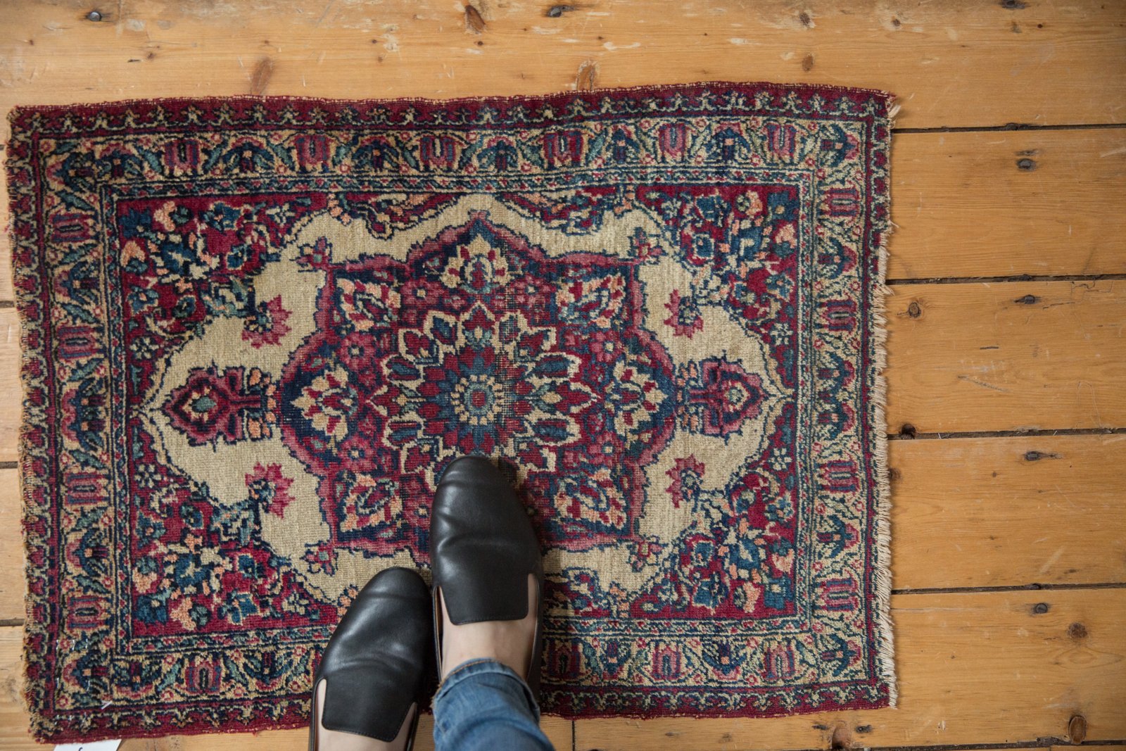 2x2.5 Antique Kermanshah Square Rug Mat by Old New House® - product image 2 for Resin Society