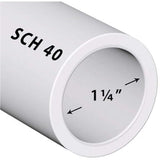 VENTRAL Schedule 40 PVC Pipe 1 1/4 Inch (1.66 OD) by VELOCITY® - main product image for Resin Society
