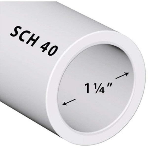VENTRAL Schedule 40 PVC Pipe 1 1/4 Inch (1.66 OD) by VELOCITY® - main product image for Resin Society