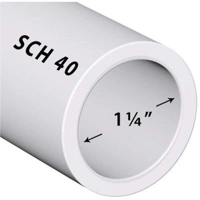 VENTRAL Schedule 40 PVC Pipe 1 1/4 Inch (1.66 OD) by VELOCITY® - main product image for Resin Society