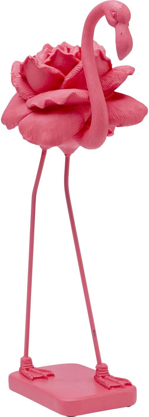 Deco Figurine Rose Flamingo Pink 63cm sculpture showing pink flamingo form with rose effect and colored glass paneling
