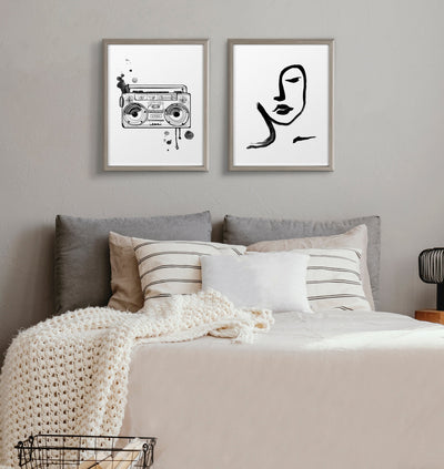 Blake Face Line Print Framed Printed Glass by Viola Kreczmer by kateandlaurel - product image 6 for Resin Society