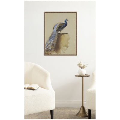 Peacock no date Archibald Thorburn by Nostalgia Prints Framed Canvas Wall Art Print