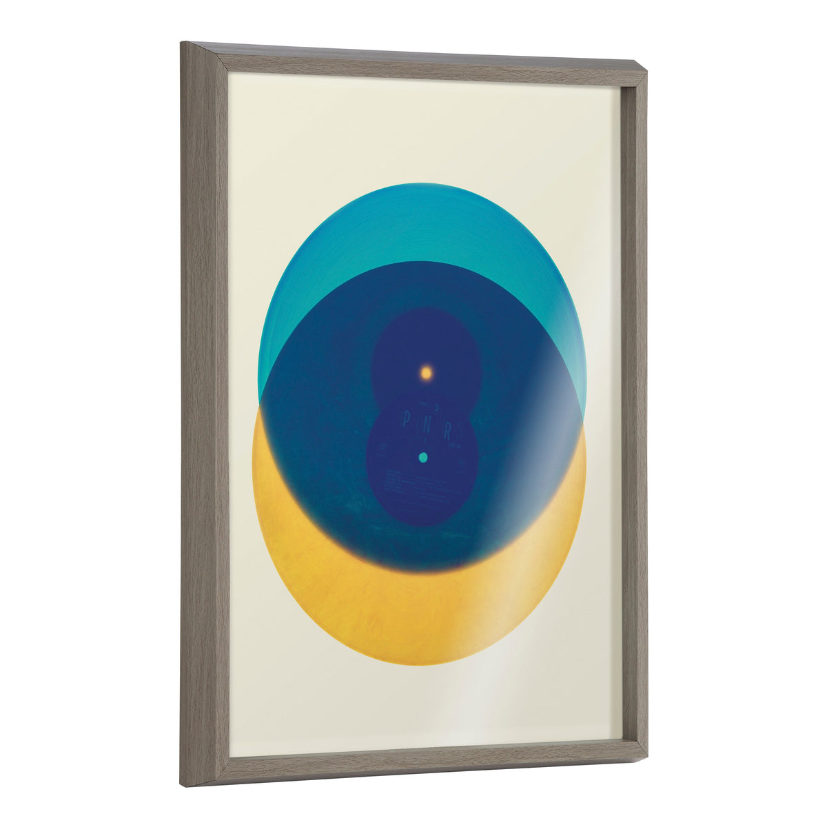 Blake Colorful Records Blue Yellow Framed Printed Glass by kateandlaurel - main product image for Resin Society