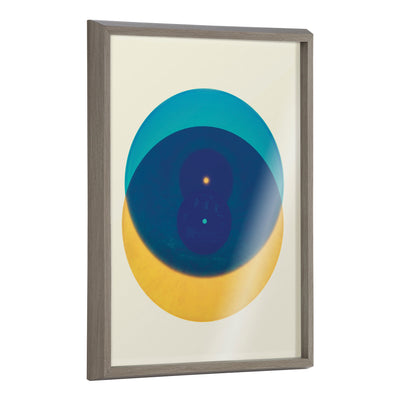 Blake Colorful Records Blue Yellow Framed Printed Glass by kateandlaurel - main product image for Resin Society