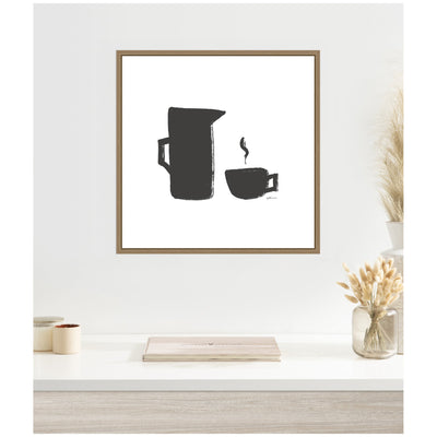 Coffee by Gabrielly Guedes Framed Canvas Wall Art Print