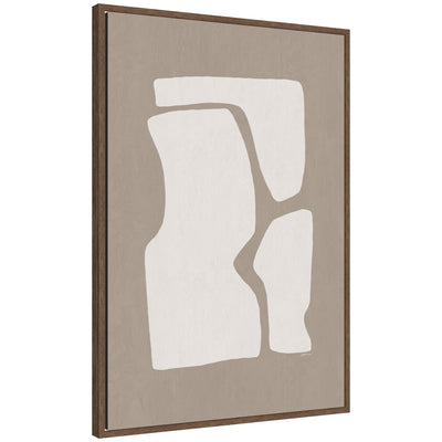 Framed canvas wall art print titled Organic Figures No.
2 by Gabrielly Guedes, showing abstract organic forms within a walnut brown Sylvie frame.