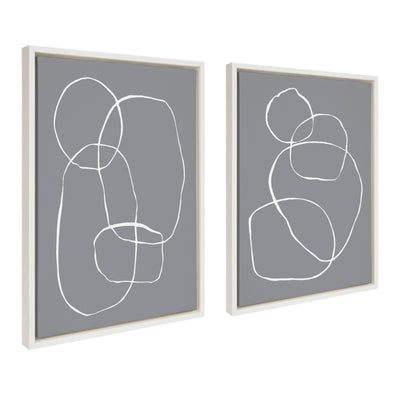 Sylvie Gray Going in Circles Framed Canvas Set by kateandlaurel - product image 11 for Resin Society