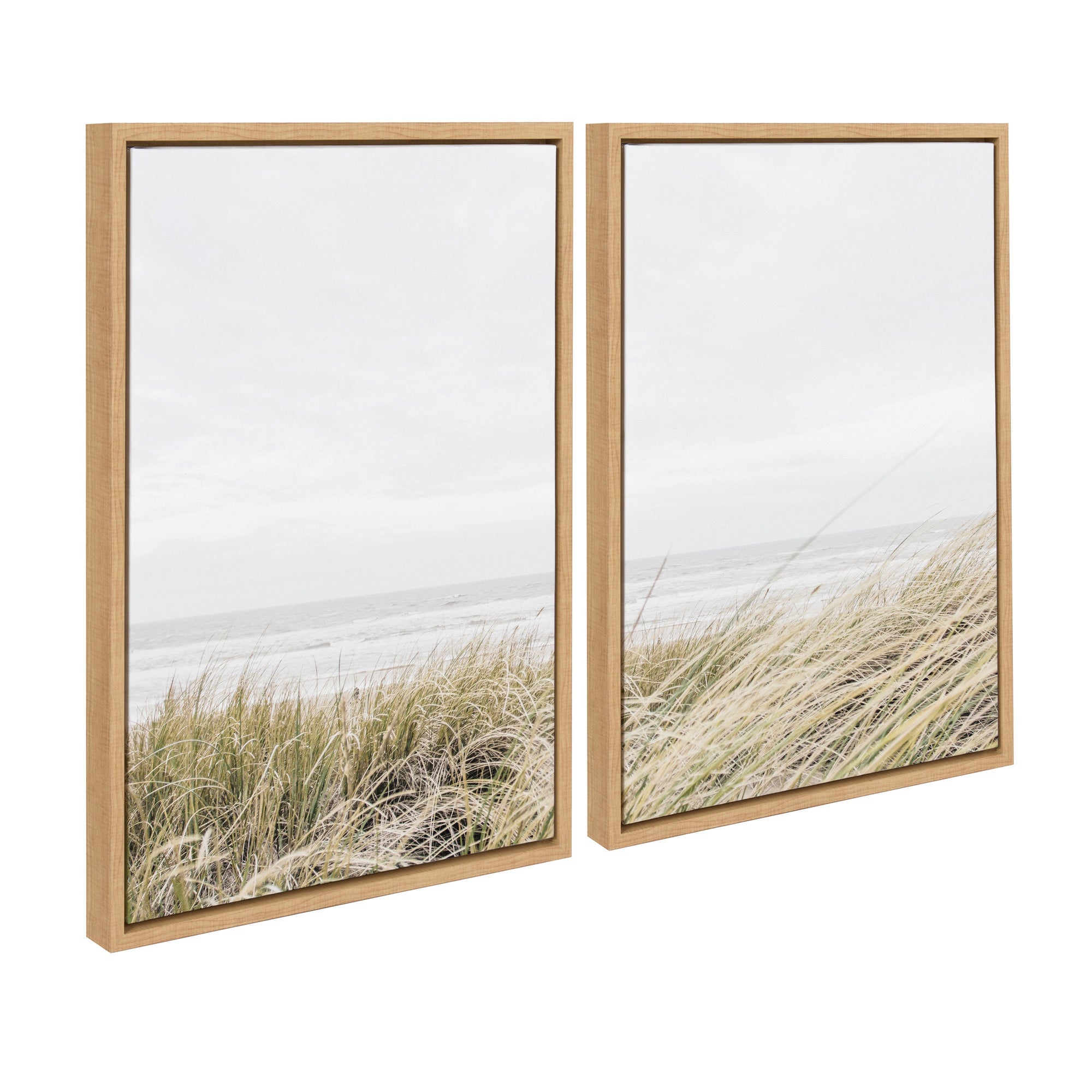 Sylvie East Beach Left and Right Framed Canvas by kateandlaurel - main product image for Resin Society