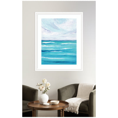 Framed Art Evening Ocean Waves by Nikita Jariwala